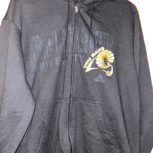 adidas vcu Virginia commonwealth university rams black hoody jacket 2XL xxl rva - Picture 1 of 4